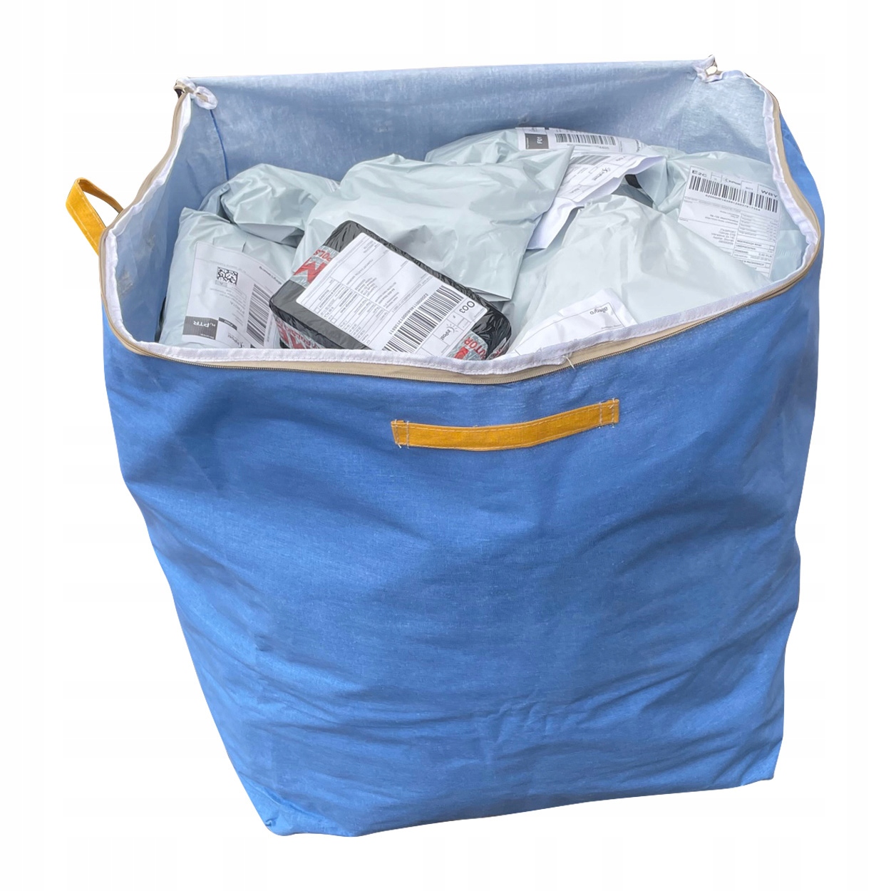 DUŻA TORBA Z USZAMI UCHWYTAMI NA ZABAWKI 3XL 220L WZMOCNIONA KURIERSKA - zdjęcie 3