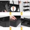 PÓŁKA Łazienkowa KUCHENNA SZAFKA MOBILNA REGAŁ Kółka 3 poziomy CZARNA - miniatura 3