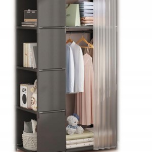 SZAFA Modułowa SKŁADANA Wieszak GARDEROBA na UBRANIA Metalowa 163x45x71 cm