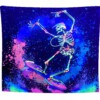 Dekoracja ŚCIENNA UV OBRAZ Fluorescencyjny GOBELIN ODBLASK Szkielet Skate - miniatura 1