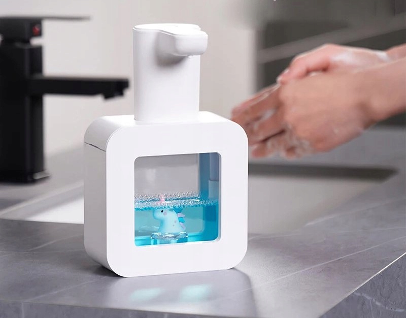 BEZDOTYKOWY AUTOMATYCZNY STOJĄCY DOZOWNIK DYSPENSER PIANY MYDŁA 200ML USB - obrazek 3