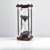 KLEPSYDRA RETRO SZKLANO-DREWNIANA OZDOBA 60 MINUT XXL 25x10cm CZARNA - miniatura 7