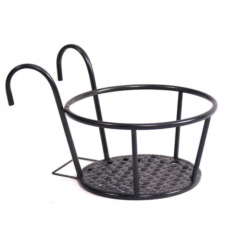 DONICA DONICZKA BALKONOWA NA BALKON WISZĄCA METALOWA STELAŻ CZARNA 22 CM