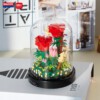 KLOCKI KWIATKI W SZKLE SŁOIKU LAS MAKROKLIMAT DEKORACJA PREZENT RED RÓŻE - miniatura 3