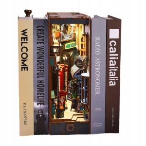 DIY Drewniane PUZZLE 4D OŚWIETLENIE LONDYŃSKA ULICZKA PODPÓRKA DO KSIĄŻEK - miniatura 2