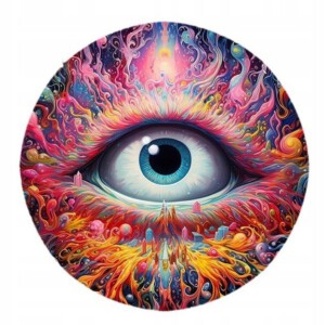 Ozdoba dekoracja WITRAŻ DWUSTRONNY Wiszący DOMOWY Akrylowy PIĘKNY OKO 15cm - miniatura 1