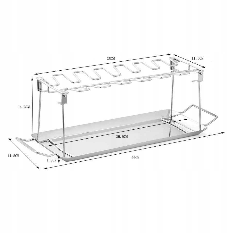 STOJAK NA KURCZAKA MIĘSO ŻEBEREK GRILLA Grill BBQ Pieczenia RUSZT - zdjęcie 9