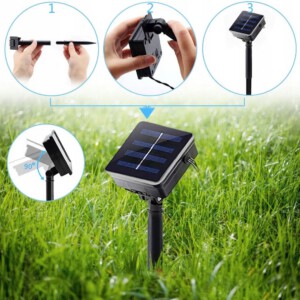 Lampki SOLARNE Ogrodowe KOMPLET 5 metrów 20 LED Kwiatki KOLOROWE Dzieci - miniatura 3