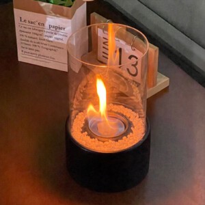 BIOKOMINEK NA TARAS STÓŁ BALKON EKOLOGICZNY BEZPIECZNY OKRĄGŁY SZKLANY XXL - miniatura 9