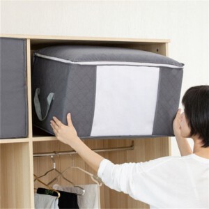 POKROWIEC NA POŚCIEL KOŁDRĘ do PRZECHOWYWANIA Poduszki KOCE Okna 70x50x30cm - miniatura 5