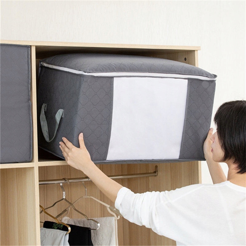 POKROWIEC NA POŚCIEL KOŁDRĘ do PRZECHOWYWANIA Poduszki KOCE Okna 70x50x30cm - obrazek 5