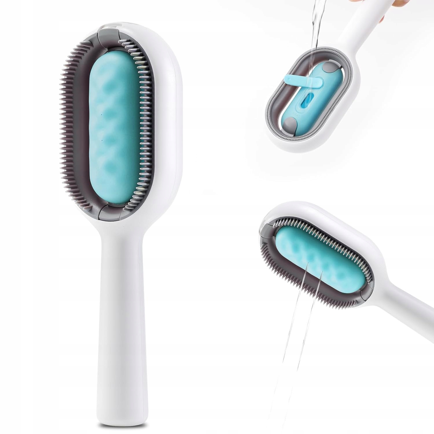 SZCZOTKA DLA ZWIERZĄT na SIERŚĆ KŁACZKI Dozownik WODĘ MASAŻER PSÓW KOTÓW - obrazek 3