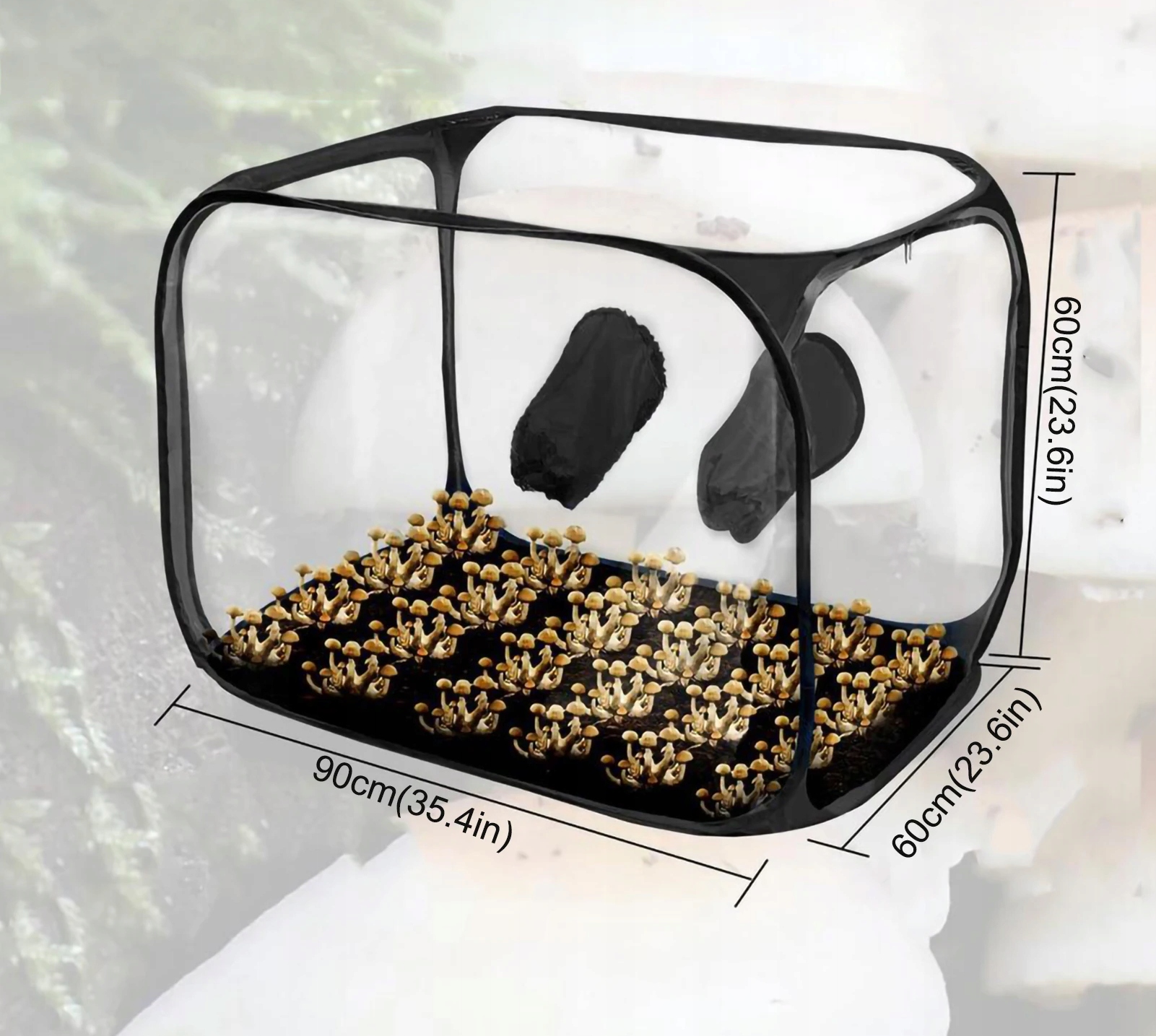 DUŻY POJEMNIK DO DOMOWEJ UPRAWY GRZYBÓW NAMIOT SKŁADANY MOBILNY PRZENOŚNY - zdjęcie 3