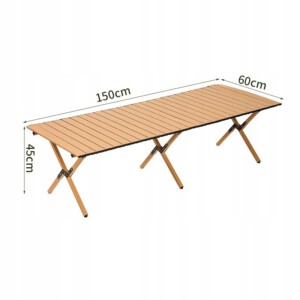 Stół OGRODOWY 150x90cm XXXL ODPORNY Kempingowy TORBA MOCNY STABILNY J.BRĄZ - miniatura 2