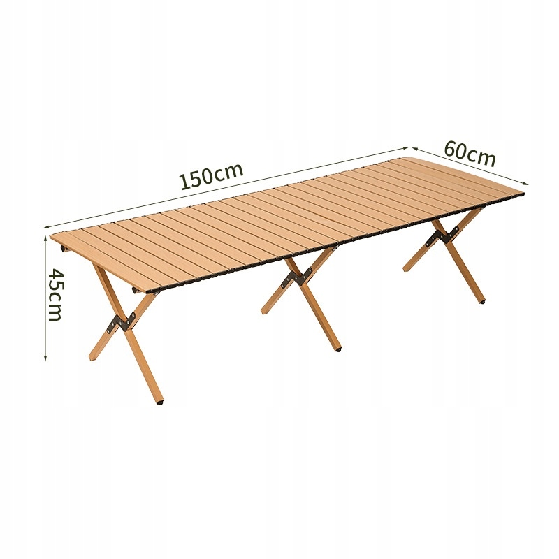 Stół OGRODOWY 150x90cm XXXL ODPORNY Kempingowy TORBA MOCNY STABILNY J.BRĄZ - zdjęcie 2