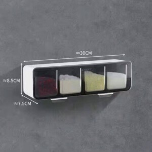 PÓŁKA KUCHENNA Dozownik KASZE PRZYPRAWY 8 miejsc 2 POJEMNIKI Organizer 30cm - miniatura 2