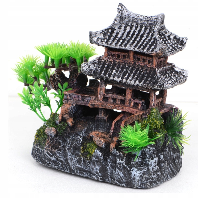 OZDOBA Dekoracja AKWARIOWA PIĘKNY Japoński dom XL 15cm - obrazek 10