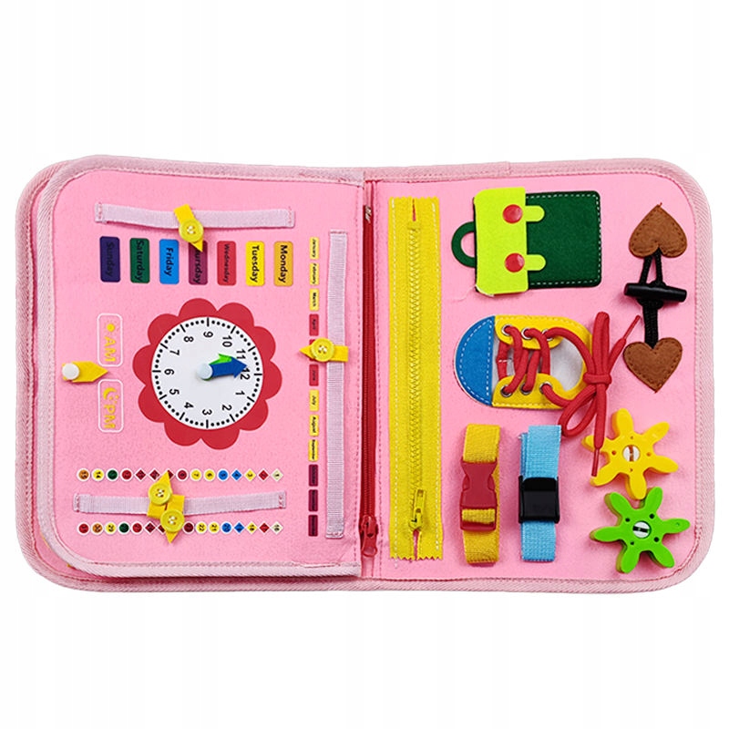 Tablica MONTESSORI Walizka EDUKACYJNA Sensoryczna dla DZIECI Manipulacyjna - zdjęcie 4