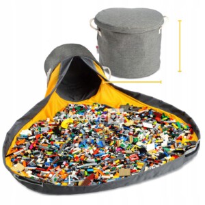 KOSZ Organizer na KLOCKI ZABAWKI WOREK Mata SZYBKIE ZBIERANIE KLOCKÓW Duży - miniatura 4