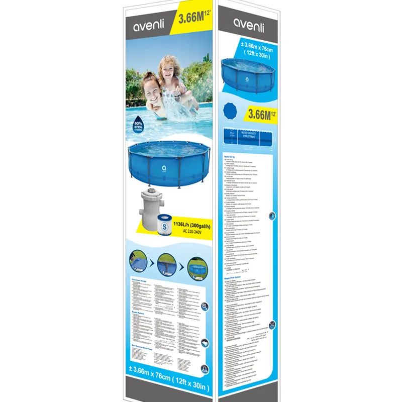 BASEN 300 x 76 cm STELAŻOWY OGRODOWY Okrągły POMPA - zdjęcie 7