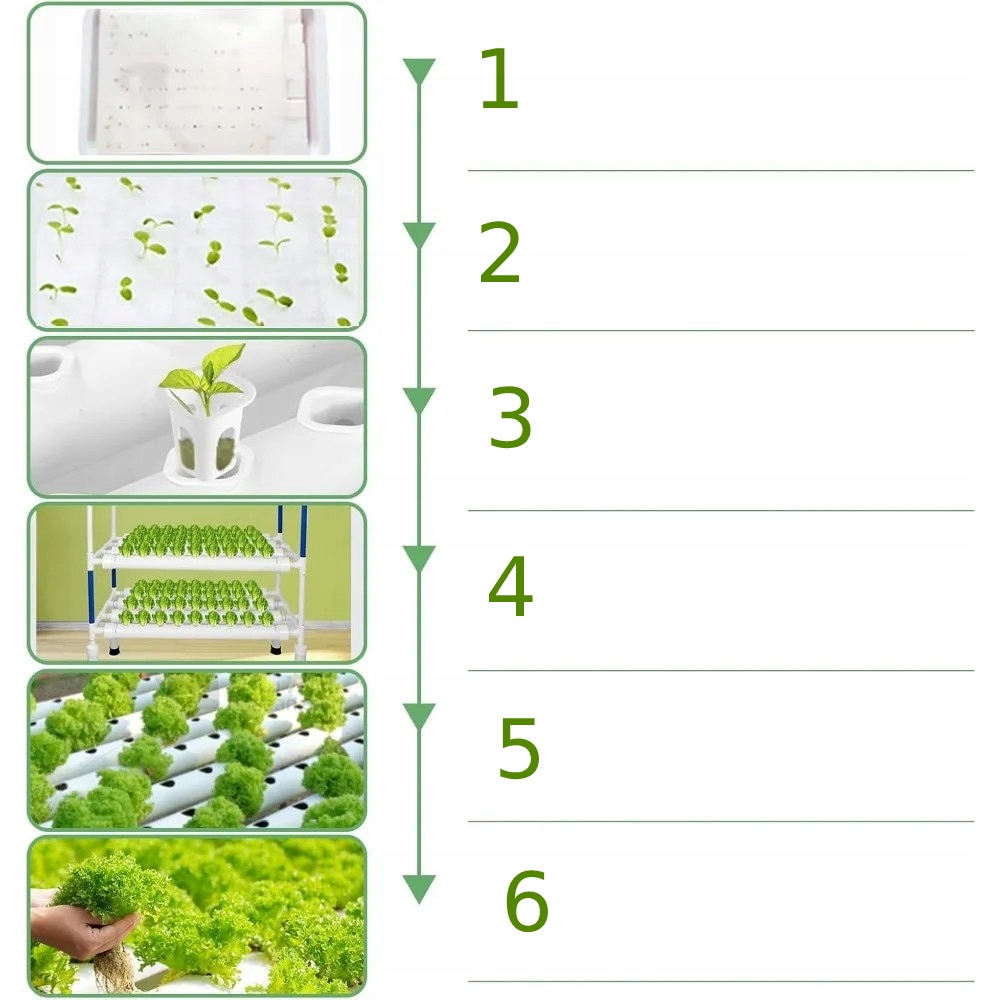 Zestaw system do HYDROPONIKI do WARZYW SAŁATY 108 miejsc +POMPA STELAŻ UPVC - zdjęcie 7