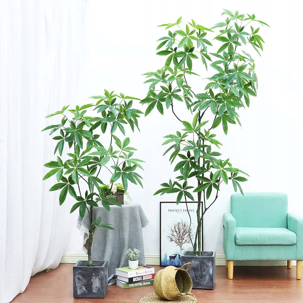 SZTUCZNA Roślina PACHIRA W DONICZCE REALISTYCZNA 60cm KRZACZEK PIĘKNA - zdjęcie 3