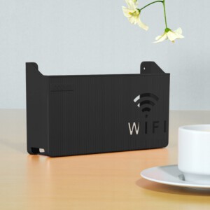 UCHWYT ŚCIENNY PÓŁKA na ROUTER WIFI SWITCH Czarna - miniatura 3