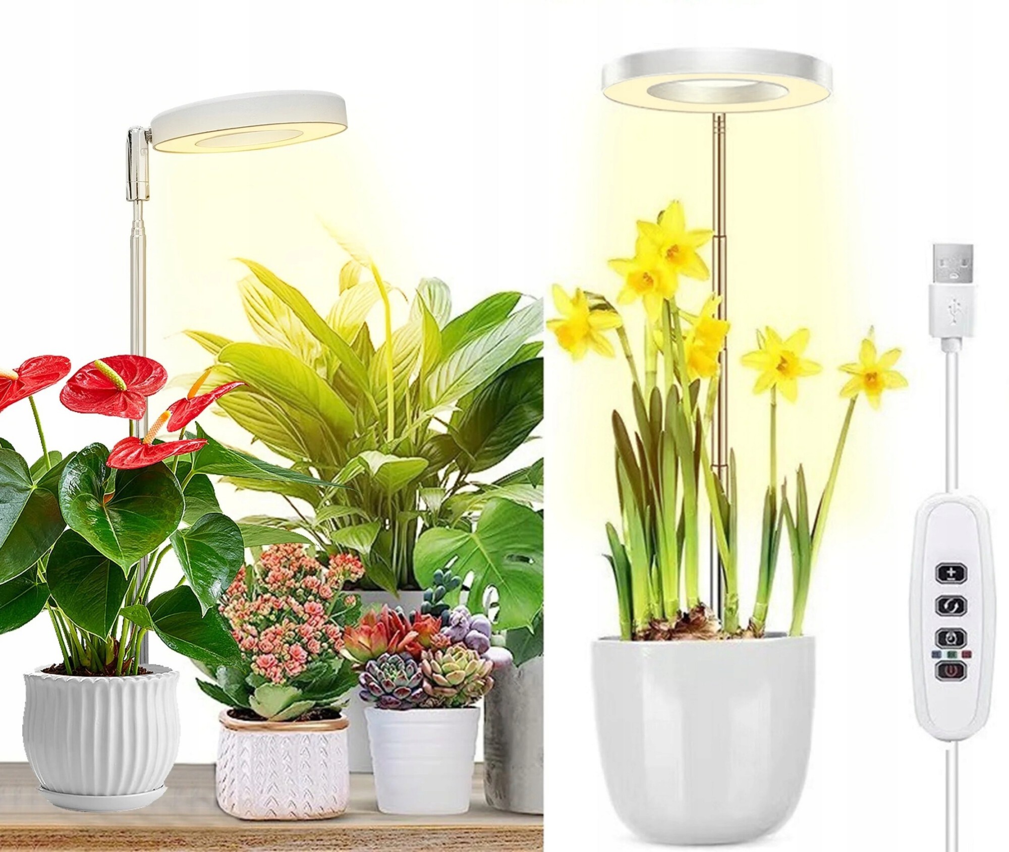 LAMPA LED DO DOŚWIETLANIA ROŚLIN OZDOBNYCH TELESKOPOWA Z TIMEREM USB 5V - obrazek 8