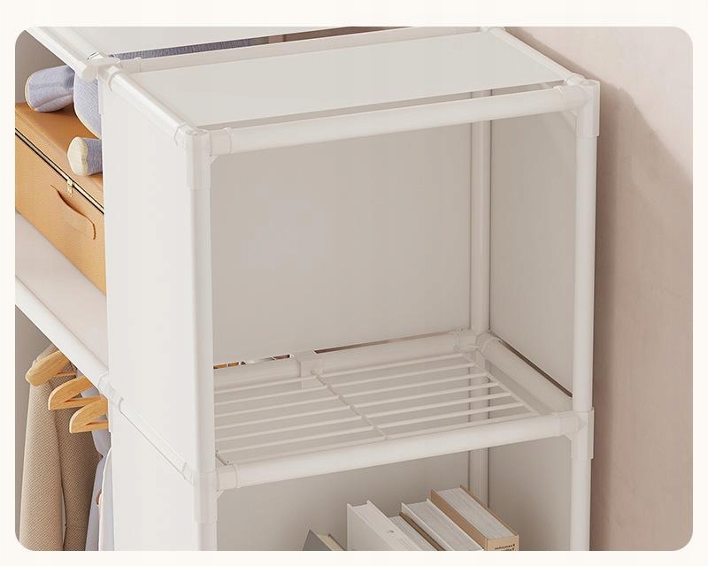 SZAFA Modułowa SKŁADANA Wieszak GARDEROBA na UBRANIA Metalowa 125x28x40cm - obrazek 7