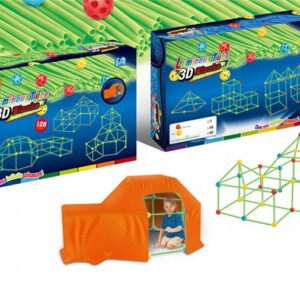 Zestaw KONSTRUKCYJNY dla DZIECI Fort Zamek NAMIOT STEM 128 elementów DOMEK