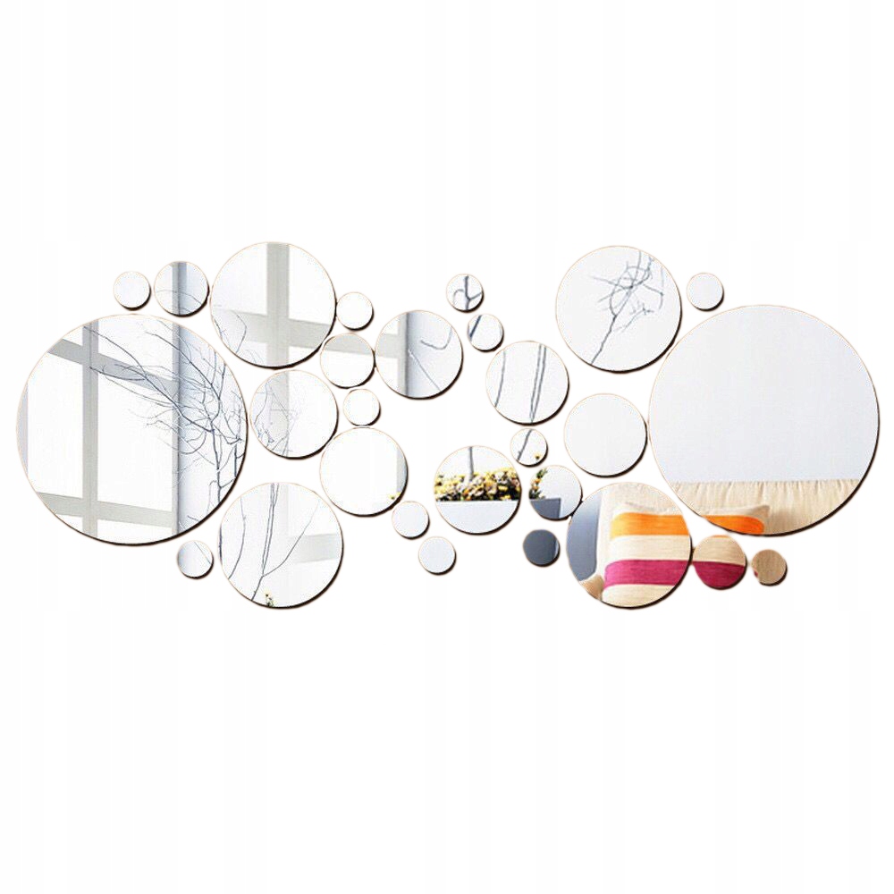 ZESTAW LUSTER DO SYPIALNI SALONU AKRYL KOŁA KOMPLET DEKORACJA OZDOBA 26SZT - obrazek 2