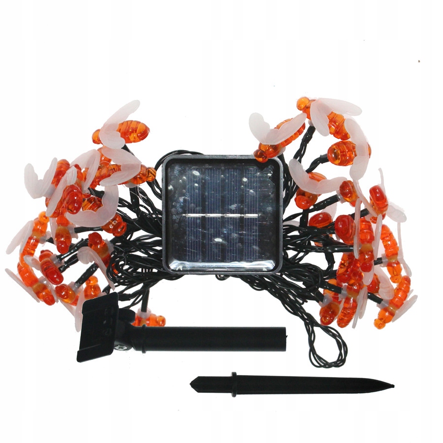 Lampki SOLARNE Ogrodowe KOMPLET 5 metrów 20 LED Pszczoły PSZCZÓŁKI Zimne - zdjęcie 4