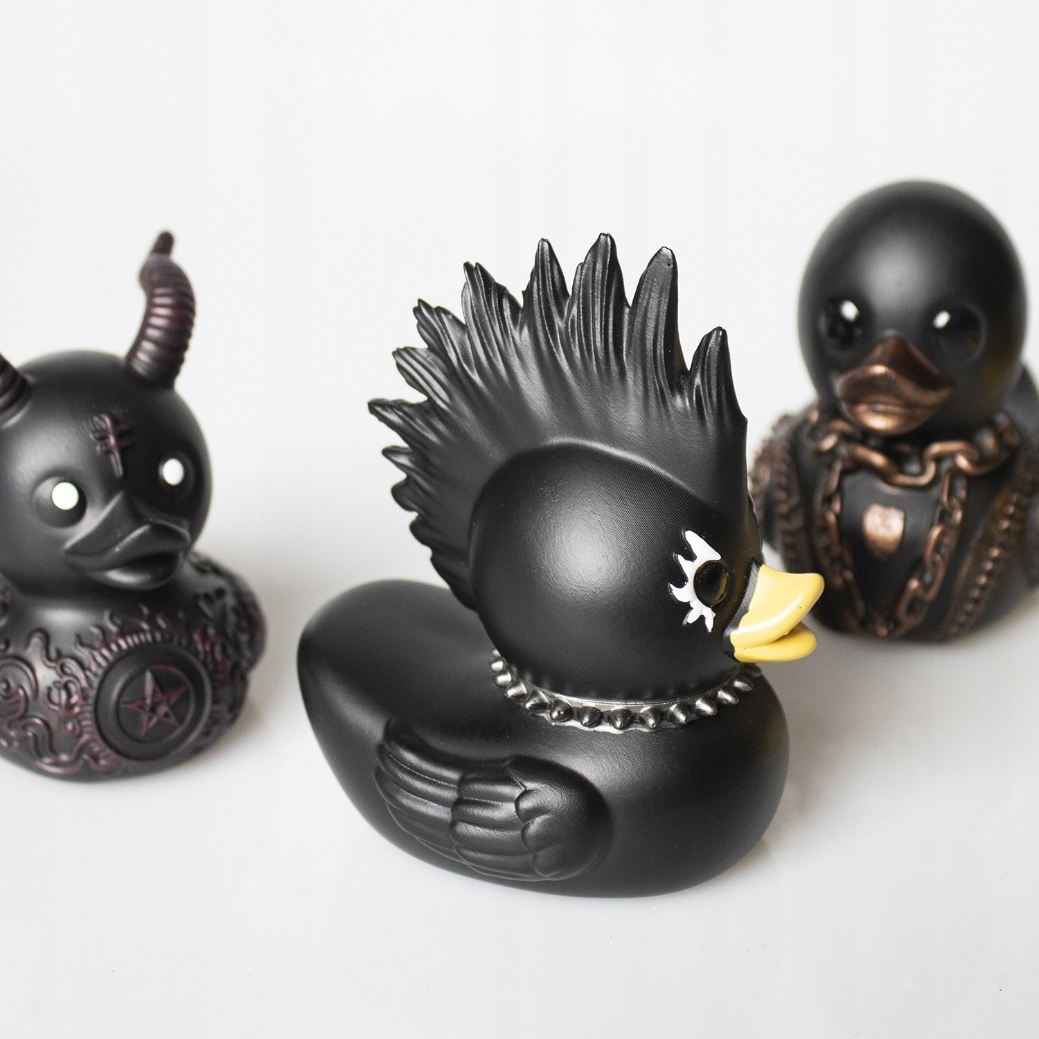 Kaczka KĄPIELOWA GOTHIC duck HEAVY METAL Czarna 15cm do WANNY PREZENT - zdjęcie 4