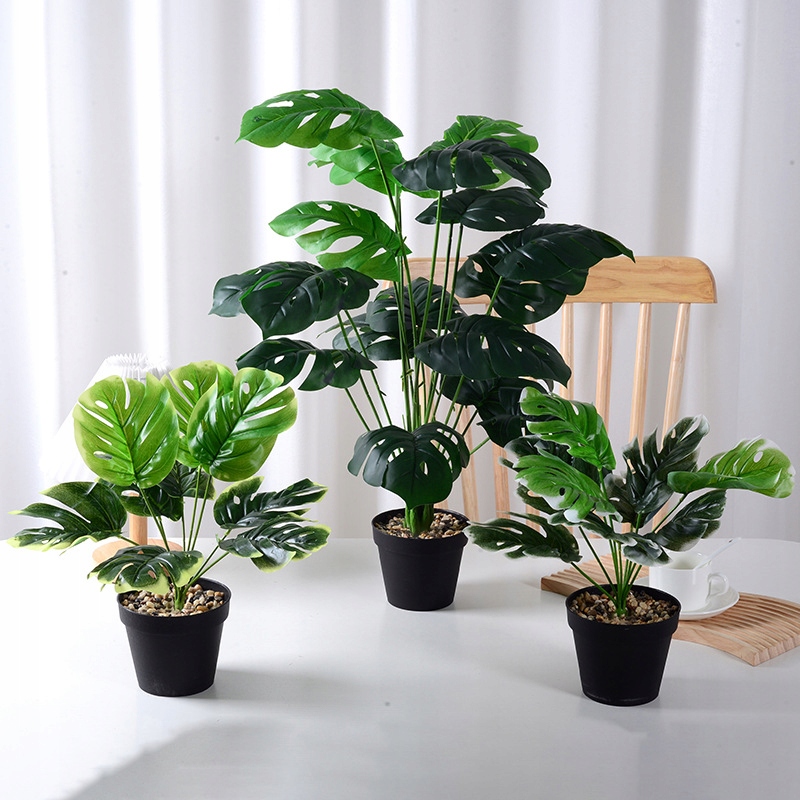 SZTUCZNA Roślina W DONICZCE REALISTYCZNA 33cm MONSTERA DELICIOSA Piękna - obrazek 7