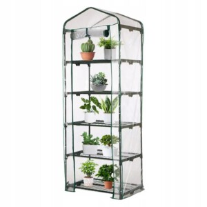 MINI SZKLARNIA OGRODOWA BALKONOWA PIONOWA NA BALKON 5 POZIOMÓW metalowa XXL - miniatura 3