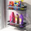 PÓŁKA Metalowa PRYSZNICOWA Czarna LOFT Podwójna 2x - miniatura 4