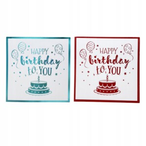 Kartka URODZINOWA GRAJĄCA Melodyjka ŚWIATŁO TORT LED ŚWIECZKA CZERWONA - miniatura 2