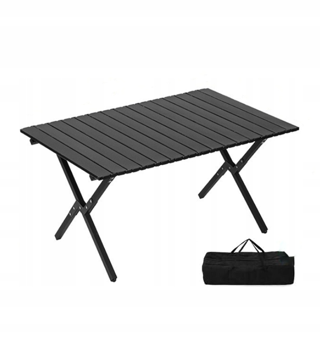 Stół OGRODOWY 60x90cm ŁADNY ODPORNY Kempingowy TORBA MOCNY STABILNY CZARNY