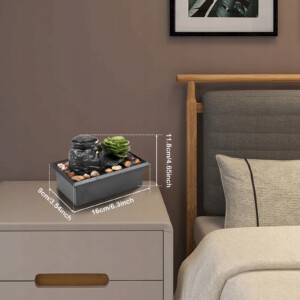FONTANNA DEKORACYJNA WODNA ZEN USB BATERIE NA BIURKO DEKORACJA PREZENT - miniatura 8