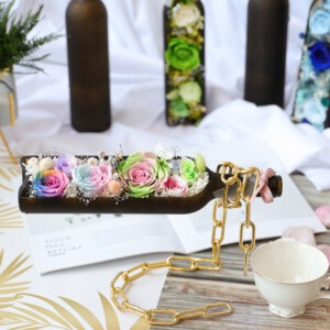 STOJAK UCHWYT NA WINO BUTELKĘ ALKOHOL ZŁOTY ŁAŃCUCH STYLOWY PREZENT - miniatura 5