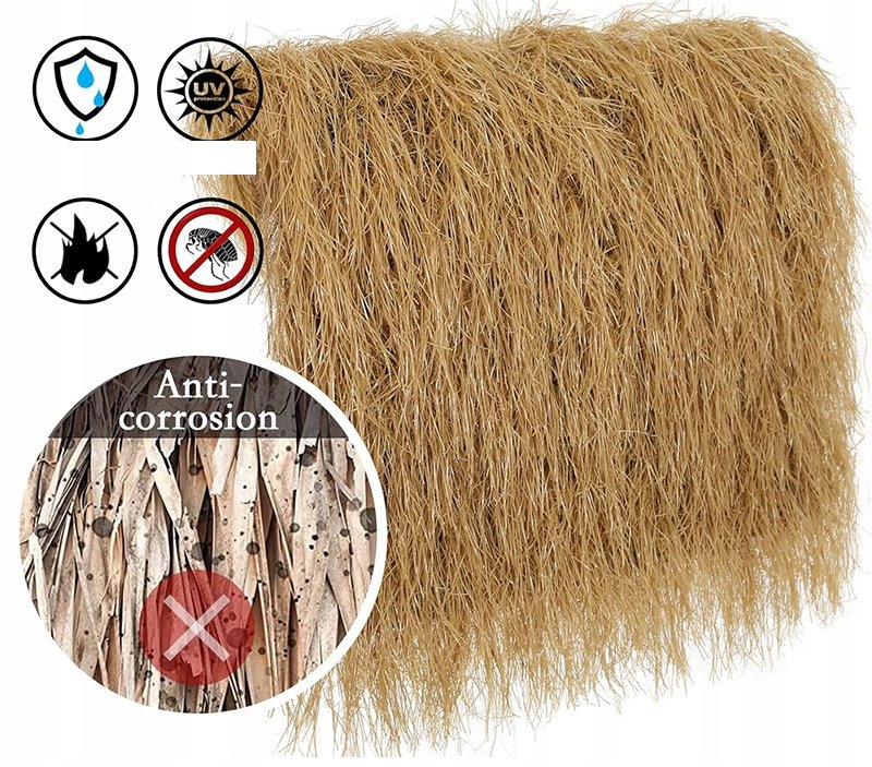 Strzecha SŁOMA SZTUCZNA na DACH Dekoracyjna 100x50cm TIKI HUTS Hawajska BAR - zdjęcie 6