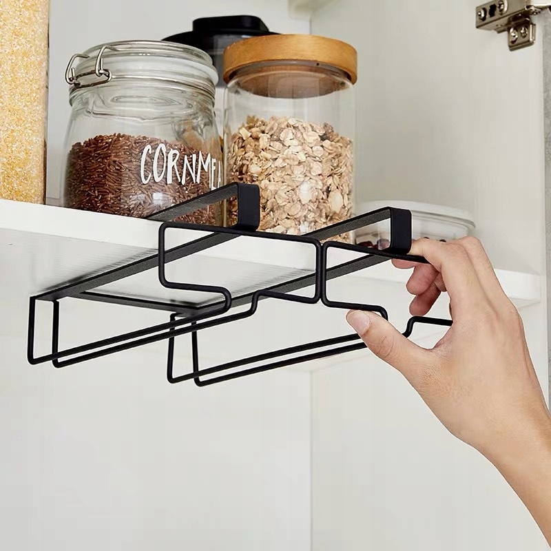 WIESZAK NA WINO Kieliszki PODWÓJNY Czarny Mat STAL - obrazek 3