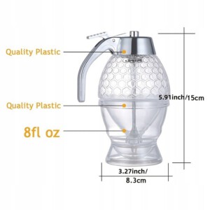 DOZOWNIK NA MIÓD DYSPENSER DO MIODU SYROPU CZEKOLADY PLASTIKOWY 240ML 15CM - miniatura 8