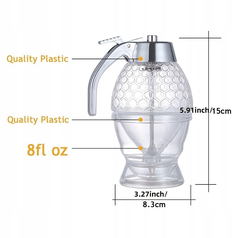 DOZOWNIK NA MIÓD DYSPENSER DO MIODU SYROPU CZEKOLADY PLASTIKOWY 240ML 15CM - zdjęcie 8