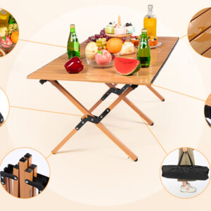 Stół OGRODOWY 60x90cm ŁADNY ODPORNY Kempingowy TORBA MOCNY STABILNY CZARNY - miniatura 10