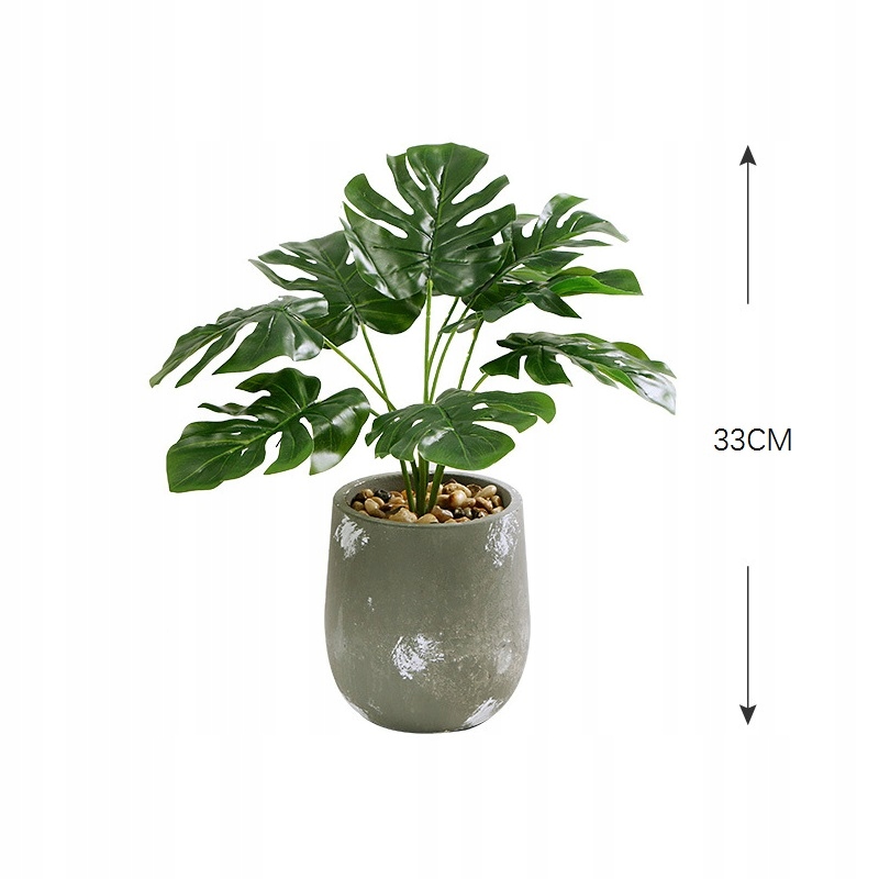 SZTUCZNA Roślina W DONICZCE REALISTYCZNA 33cm MONSTERA DELICIOSA Piękna - obrazek 5