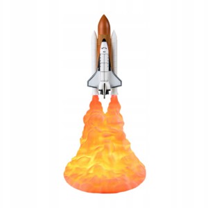 LAMPKA NOCNA RAKIETA PROM KOSMICZNY DLA DZIECI DO SYPIALNI STOJĄCA USB - miniatura 11