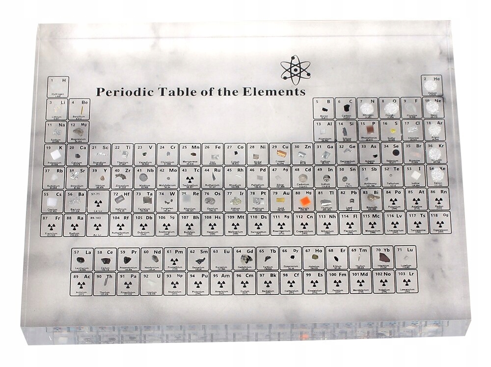 UKŁAD OKRESOWY PIERWIASTKÓW PLANSZA Prawdziwe pierwiastki AKRYLOWY 3D - zdjęcie 2