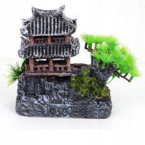 OZDOBA Dekoracja AKWARIOWA PIĘKNY Japoński dom XL 15cm - miniatura 9