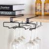WIESZAK NA WINO Kieliszki PODWÓJNY Czarny Mat STAL - miniatura 2